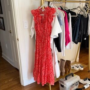 BB Dakota Red Floral Maxi Dress